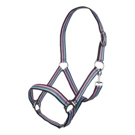 HKM Linz Headcollar 8519 Black/Grey/Pink/Blue Thoroughbred