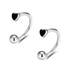 TRBR 16G 2PCs Cute Heart Snake Bite Jewelry, Lip Rings