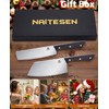 Naitesen 2PCS Cleaver Knife Set, Meat Cleaver & Nakiri Vegetable