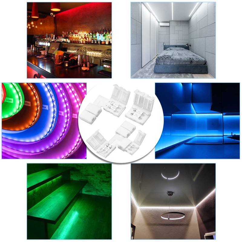 Mudder 40 Pcs 10 mm 2 Pin LED Strip Connectors