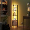 Furnulem Corner Shelf,5-Tier Corner Cabinet with Storage and LED Light,