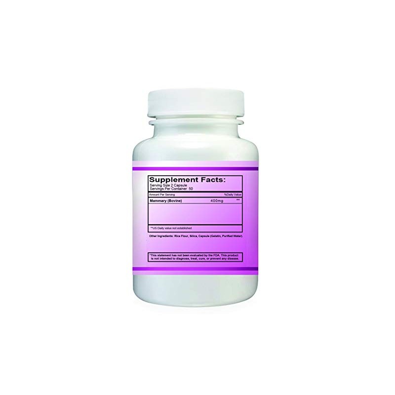 Simply Raw MAMMARY Glandular. Raw Bovine Mammary Glandular 400 mg,