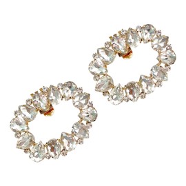 Tokaneit Shoe Jewellery Buckle, Crystal Rhinestone Buckle, Wedding Shoe Clips, Crystal Shoe Buckle, Decoration Metal Rhinestone Shoe Clips, 1 Pair, Non-precious metal