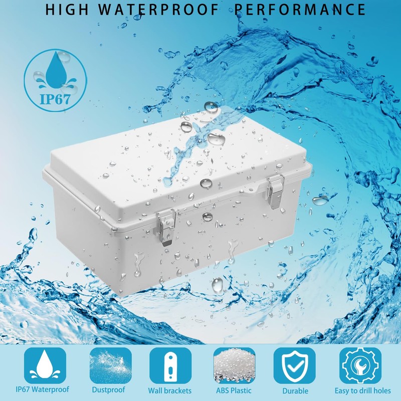 YETLEBOX Waterproof Outdoor Electrical Junction Box Weatherproof IP67 ABS Plastic