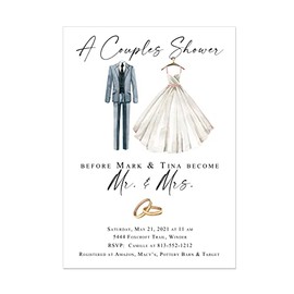 Couples Shower Bride and Groom Wedding Shower Invitations