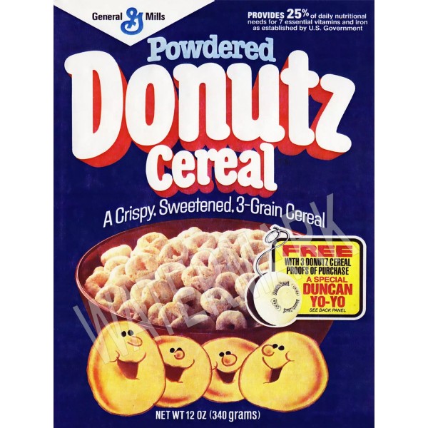 1983 Powered Donutz Cereal Box High Quality Metal Magnet 3