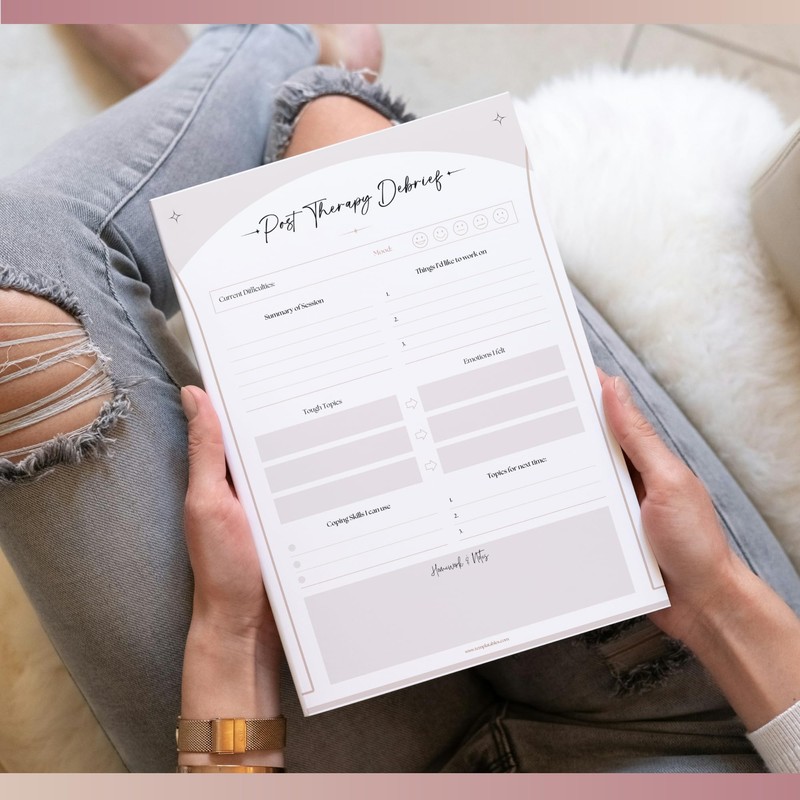 Therapy Notes Journal - Pre & Post Therapy Planner for