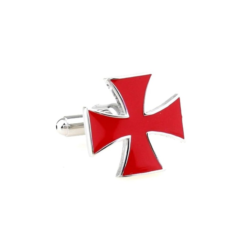 Red Cross Cufflinks for Men, Elegant Religious Accessories, Ideal for