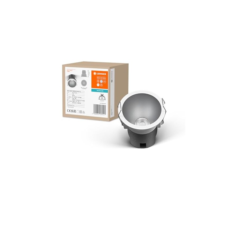 LEDVANCE Spot Twist recessed downlight, silver, 5 W, 400 lm,
