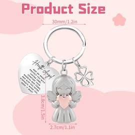 Huipalon Health Guardian Angel Keyring Thinking Of You Illness Support Angel Keychain Inspirational Gift for Family Friends