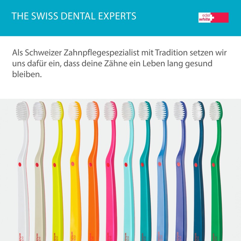 edel+white Ultra-Soft Swiss-Made Toothbrush for Adults – Extra Soft for