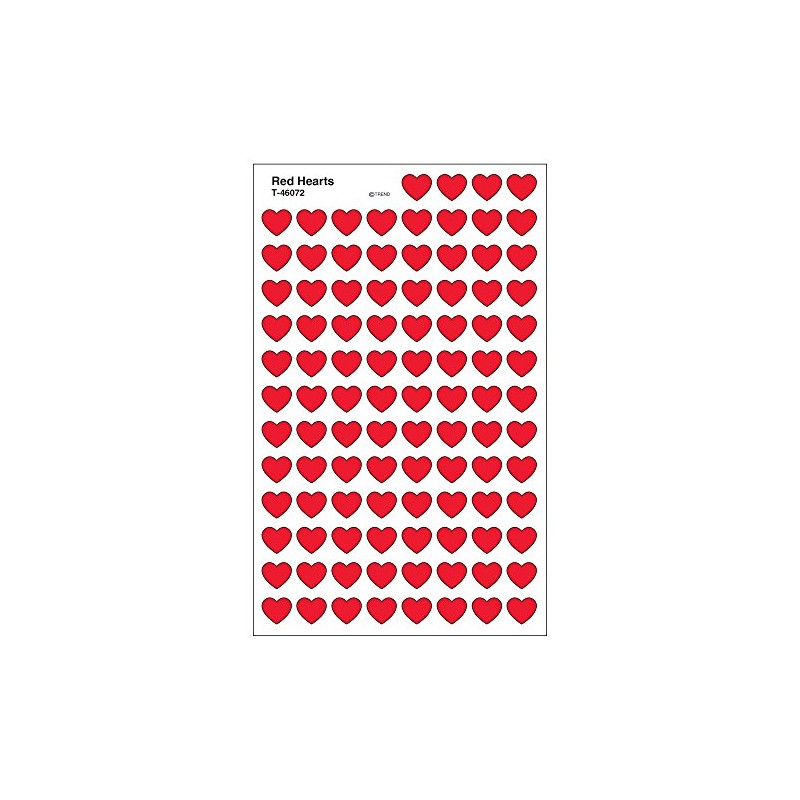 Trend Enterprises Red Hearts Super Shapes Stickers (T-46072)