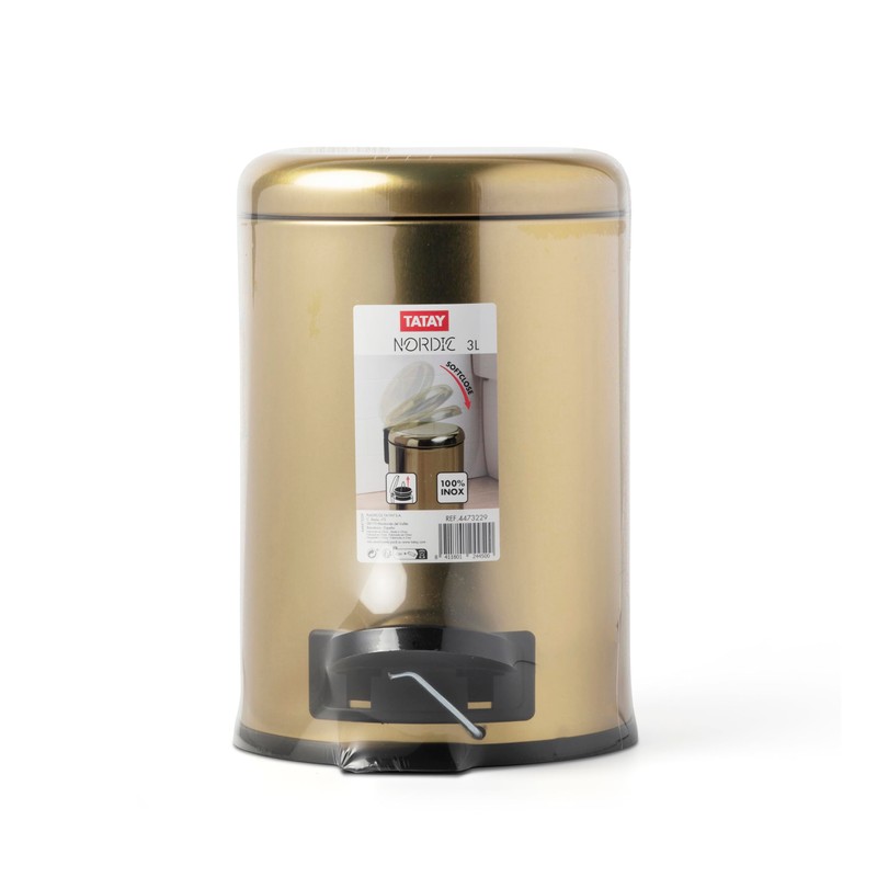 TATAY Cosmetic Bin with Stainless Steel Pedal, 3L Capacity, Removable