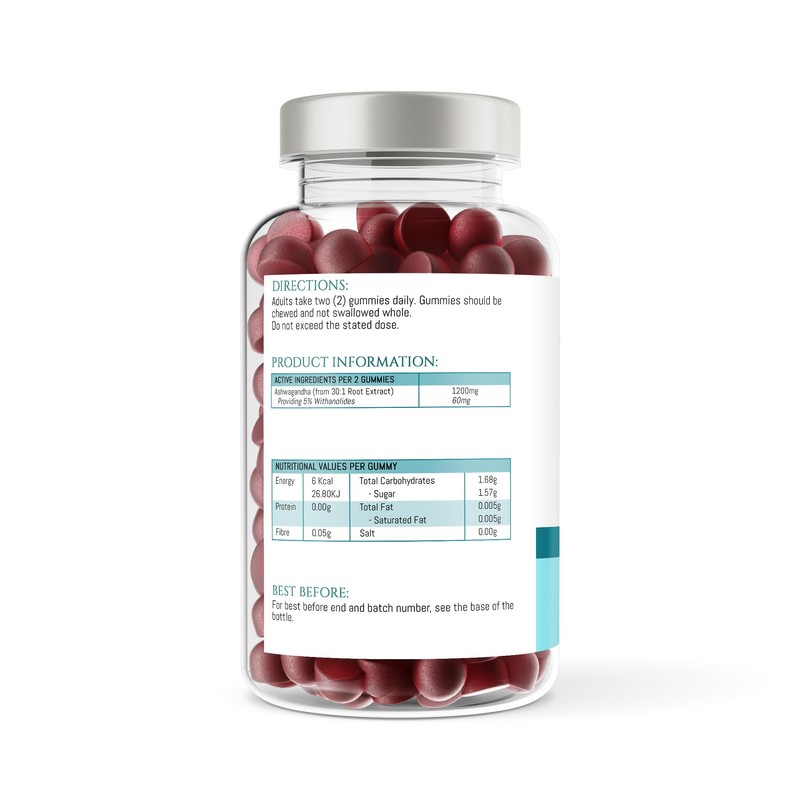 Ashwagandha Gummies 1200mg per serv High Strength with 5% Withanolides