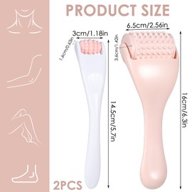 2Pcs Muscle Roller Small Muscle Relaxation Tool Portable Manual Plastic Therapy Massage Tools Massager Roller for Relaxing Thigh, Leg, Hands Full Body Muscle (5.2/6.7 in)