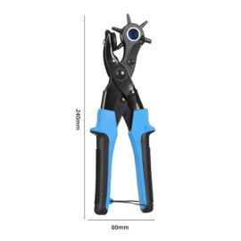 Belt Hole Puncher for Leather Professional Leather Hole Punch Tool Revolving Belt Hole Puncher Kit with Ruler Grinding Rod Brass Pad for Belt Saddles Shoes Fabric Watch Bands Rubber Craft Projects