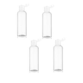 4 Pack 3.4oz Empty Plastic Travel Bottles, Toiletries Leak Proof Squeezable Travel Size Containers Travel Essentials Accessories Squeeze Bottles (100ml)