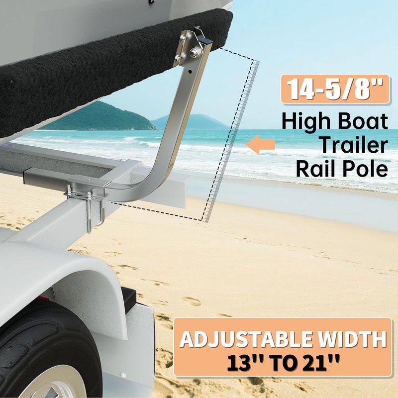 ECOTRIC 61" Adjustable Boat Trailer Bunk Board Guide-On Rails Rustroof