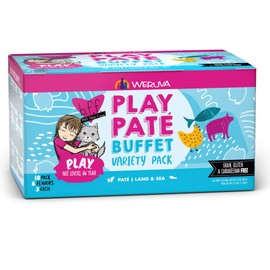 B.F.F. Play - Best Feline Friend Pate Lovers aw Yeah! Grain-Free Natural Wet Cat Food Cans, Land & Sea Pate Recipes