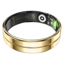 2025 Gesture Control Smart Ring for Men & Women, Free Subscription New Ultra-Thin Fitness Tracker, 24/7 Tracking of Activity Health, Sleep, Body Temperature, Android and iOS (Gold Size 11)