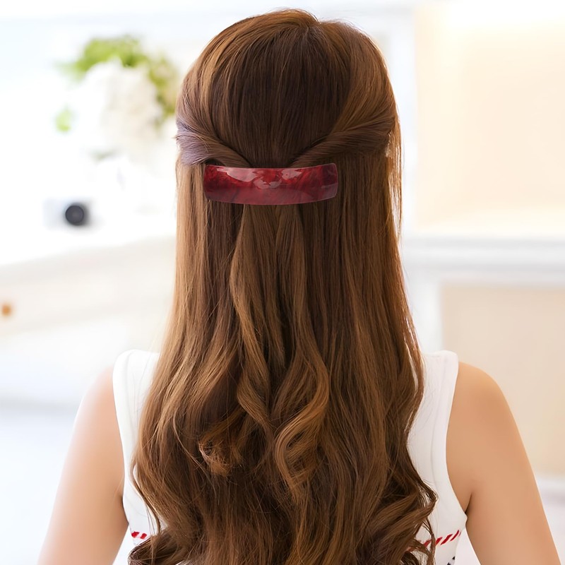 MOTIBACK 6 Stück Haarspangen Damen, 7.5cm Französische Haarspangen Automatischer für