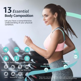 Posture Scale for Body Weight, Digital Bathroom Smart Scale, 13 Body Composition Analyzer Sync Weight Scale BMI Health Monitor Sync Apps 400lbs - Black