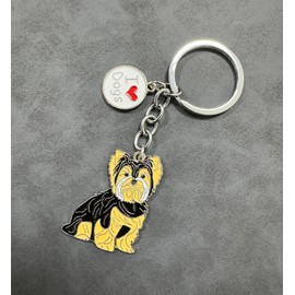 BT Bear Keychain,Dog ID Tag Cute Metal Dog Keychain Keyring Keyfob Bag Charm (Yorkshire 2)