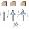 sourcing map Roundover Router Bit Set 1/2 Shank 5/32" 7/16"