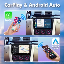 1+32G Android 13 Double Din Car Stereo for Mazda 3 2004-2009 with 9 Inch Touchscreen Radio Built-in Wireless Carplay/Android Auto/GPS/Bluetooth/FM/AUX-in/Steering Wheel Controls/Backup Camera