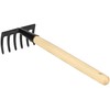 KOTARBAU® Small Steel 6 Prong Rake with Wooden Handle 33