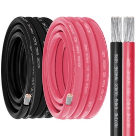 6 Gauge Marine Wire Include 6 AWG 30FT Red & 30FT Black,6 Gauge Marine Grade Wire Tinned Copper Oxygen-Free Boat Electrical Cabler for Automotive/RV/Camper/Trailer Outdoor Use