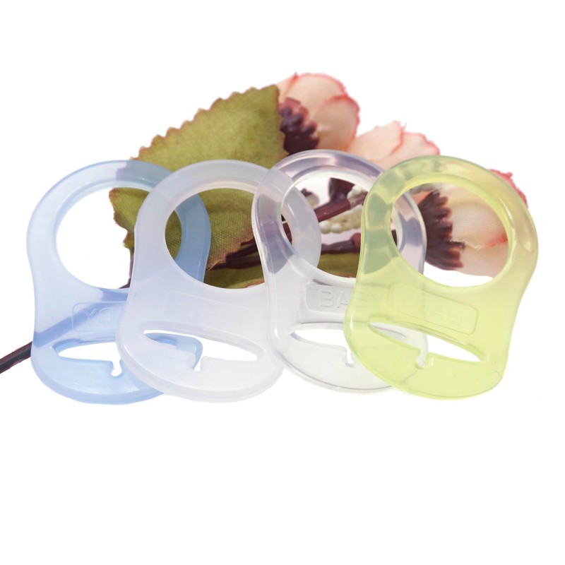 4Pcs Pacifier Adapter Rings Silicone Rings for Pacifier Clip Button