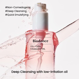 BIODANCE Collagen Cleansing Oil, Facial Oil Cleanser, Gentle Makeup Remover without Clogging Pores, Removes Bleackhed and Whitehead for Sensitive Skin, Oily Skin, 6.76 fl. oz. (200 ml)