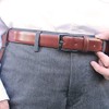 Nagasawa Belt Industry Italy Rinaldi Advan Leather Belt, navy