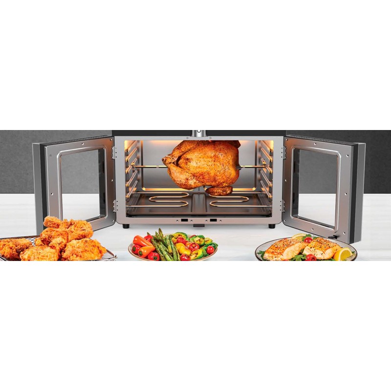 BridgePro Stainless Steel Rotisserie Rod & Fork for BBQ and