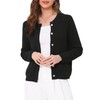 Allegra K Open Front Sweater for Women's Collarless Button Down