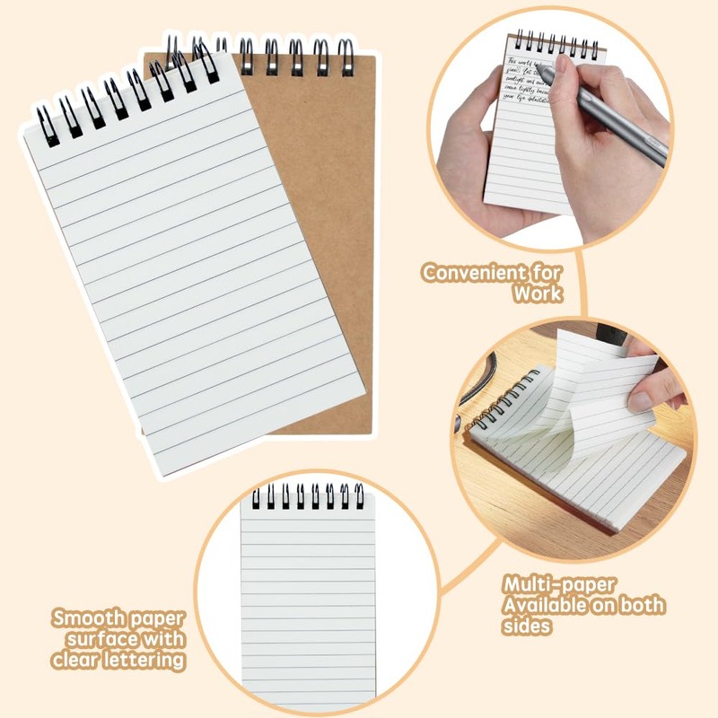 wavamawa Pocket Notebook,Small Notebooks 3x5 With Lined Pages,Small Notepad Mini
