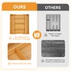 Hiitytin Bamboo Expandable Drawer Organizer for Utensils Holder, 6 Card