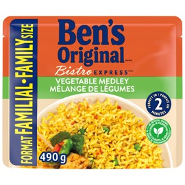 BEN'S ORIGINAL BISTRO EXPRESS Vegetable Medley, Flavoured Rice Side Dish, 490g Family Size Pouch