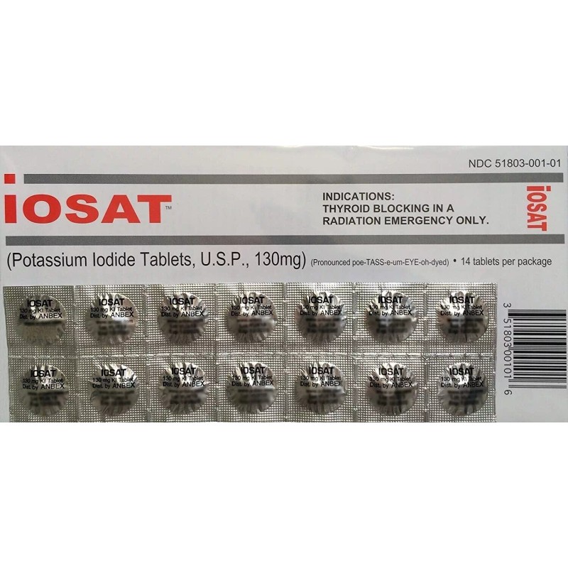 IOSAT Anti Radiation IOSAT Potassium Iodide Tablets 130MG 14 Tablets