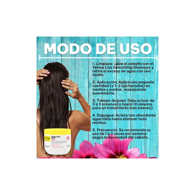 Mascara Mask Liss Keratin Anti-frizz Liso Yellow 500ml