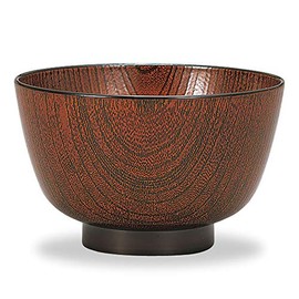 Mitani M15226-5 Yamanaka Lacquerware Soup Bowl, Brown, 4.5 inches (11.5 cm), Yamanaka Lacquerware, Range, Kyoto Type, Keyaki-Heathered Soup Bowl, Tochiguri, Lacquer, Fuchiguro