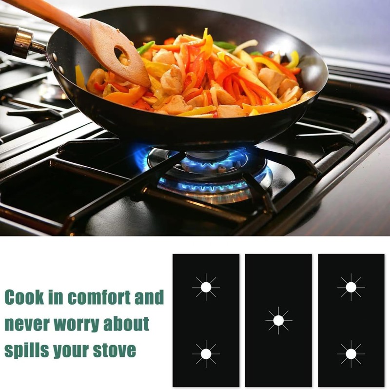 3-Piece Set of Gas Stove Guards, Easy-Clean and Reusable Stove