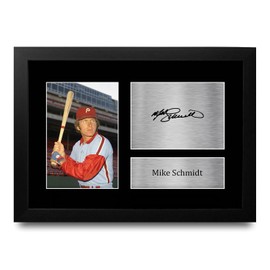 HWC Trading FR A4 Mike Schmidt Philadelphia Phillies Gifts Printed Signed Autograph Picture for Baseball Memorabilia Fans - A4 Framed