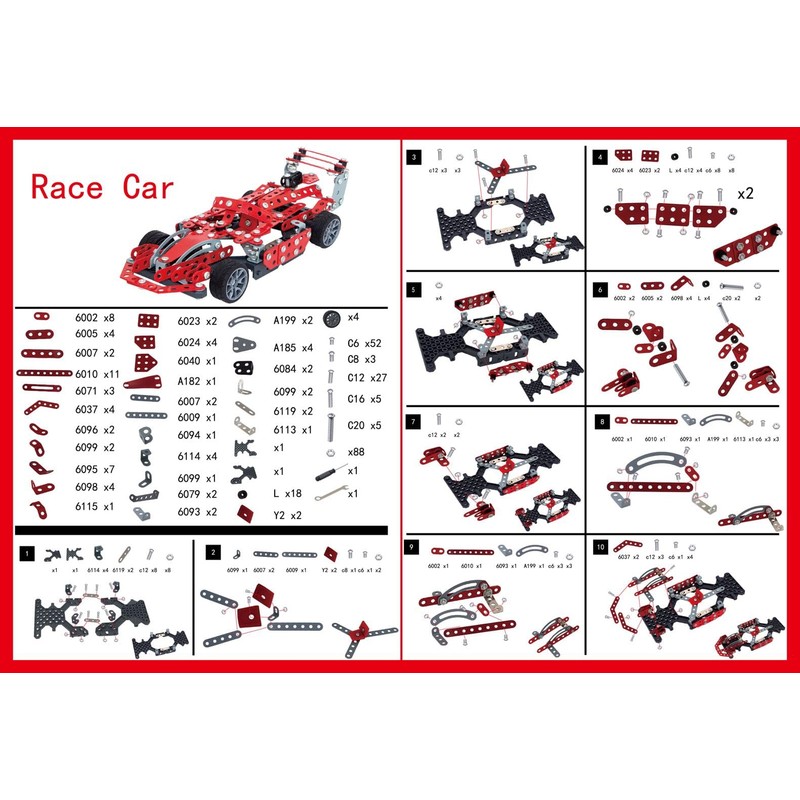 DIYBee Metal Model Car Kit, 287 Pcs STEM Building Toy