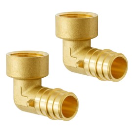 SUNGATOR 2-Pack PEX A Expasnion 3/4"x 3/4" Female NPT Elbow Threaded Adapter Brass Fitting, No Lead Brass, ASTM F1960 ONLY For Pex-A Tubing