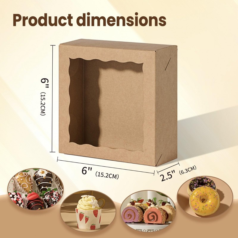 JCXGRVC 6x6x2.5Inches Chocolate Strawberries Boxes Charcuterie Boxes Cake Boxes Bakery