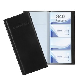 Visitenkarten Aufbewahrung, Visitenkartenhalter für 340 Visitenkarten Ideal für Büros, Praktika, Verkauf, Visitenkartenmappe Hält Kunden-Visitenkarten (schwarz)