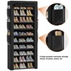 OYREL Large Shoe Rack, Black, 6 Side Pockets, 23.6" Wide