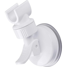 OUO Adjustable Shower Head Holder, Bathroom Suction Cup Handheld Shower Head Bracket, Removable Handheld Showerhead & Wall Mounted Suction Bracket (Pure White)